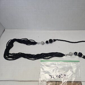 BLACK CRYSTAL BEAD NECKLACE